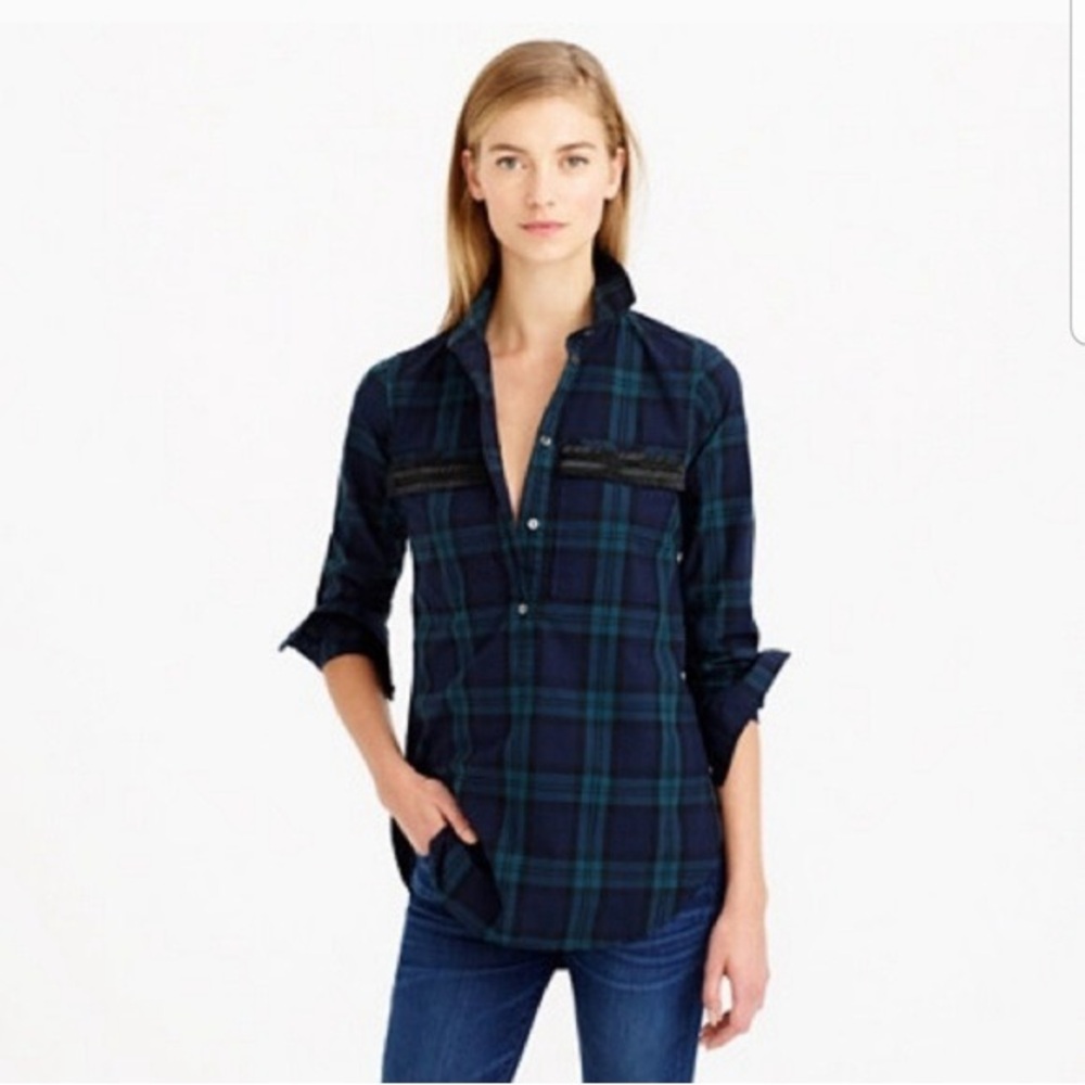 J. Crew beaded chevron popover shirt size 2